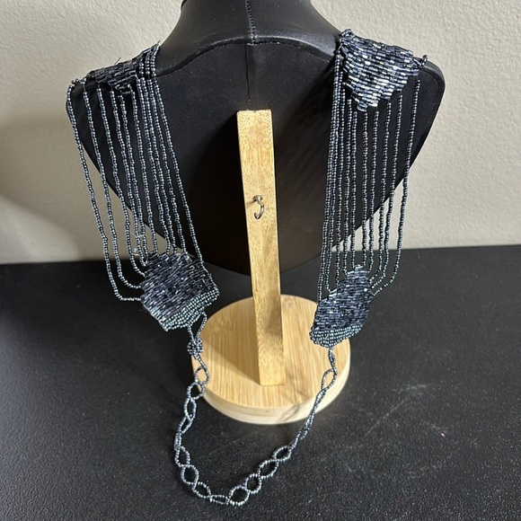 Vintage Long Seed Bead Boho Shimmer Necklace Flapper Victorian​​ - Picture 4 of 7